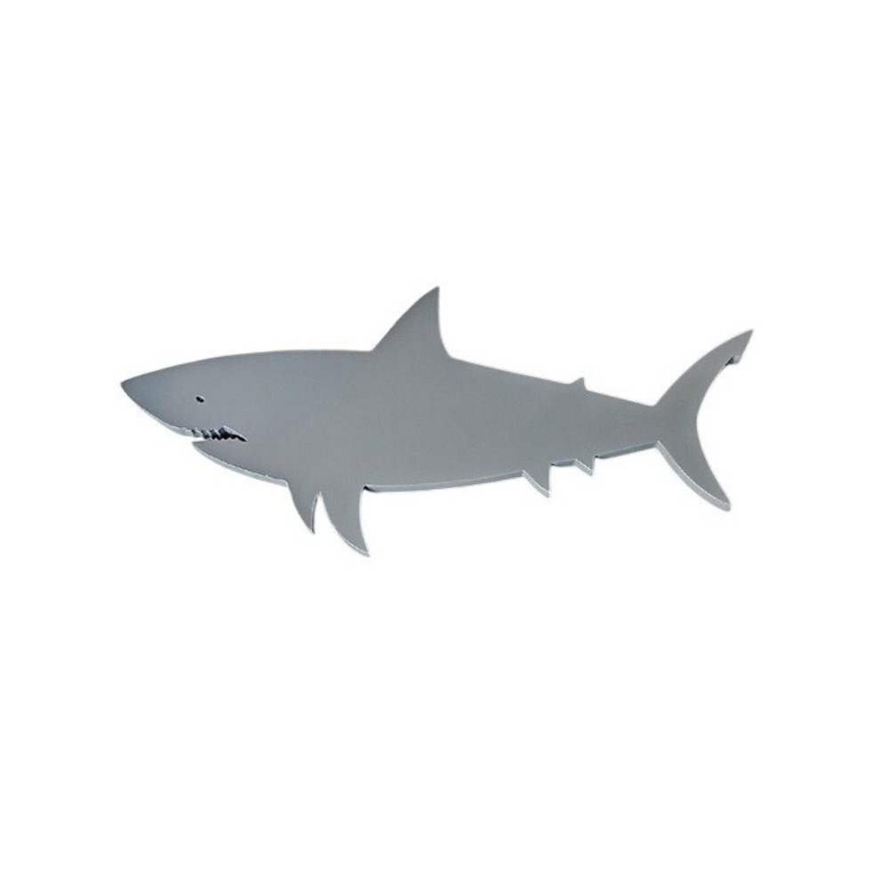 Wooden Great White Shark Decor Grey Coastal Nautical Art 18 Inch